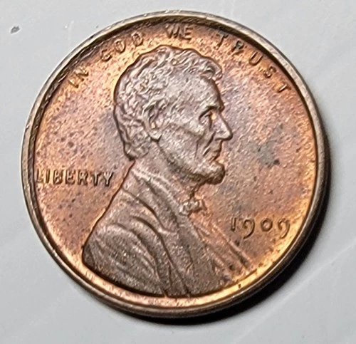 1909-P - VDB - LINCOLN Wheat - AU - RD/BR - DETAIL - BEAUTIFUL COIN - FIRST YEAR