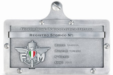 Supporto Targa Argento Fmi Modello Con "Rilievo" In Acciaio Inox Senza Forare