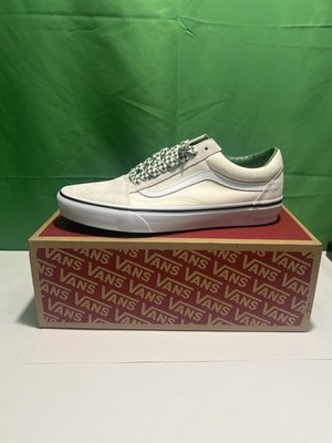 Vans Old Skool Marshmallow/Green Color-way US MEN 9.5 US WOMEN 11.0