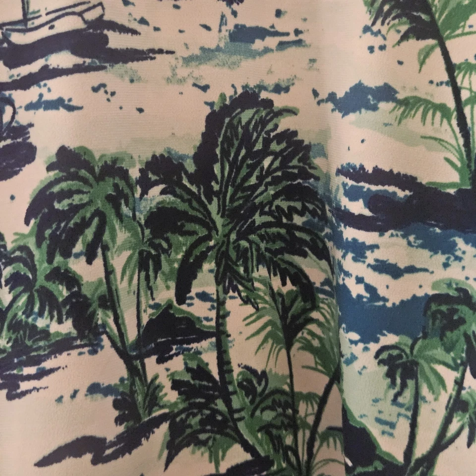 Blusa Island Republic Boho Tropical Manga 3/4 Cuello en V Borde Blanco Túnica Camisa L Foto 3 de 4