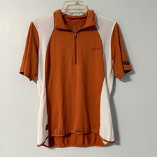 Kerrits Ice Fil Short Sleeve Equestrian Riding Shirt Burnt Orange White Large