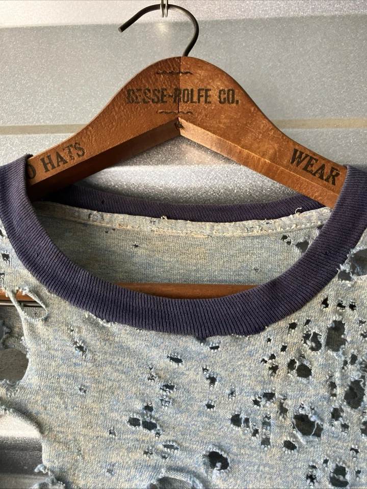 Camisa De Colección Años 60 70 UGA Georgia Bulldogs Extremadamente Golpeada Timbre Med 20.5x24 Foto 3 de 4