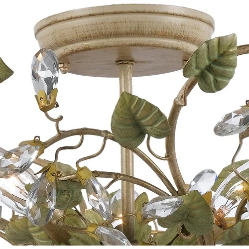Crystorama 4840-CT Josie Semi-Flush Mount Champagne Green Tea - Picture 3 of 8