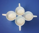 Vintage Glass Bake White Milk Glass Soup Bowl Dish w Handle Lot Of 4