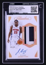 2024-25 Panini Flawless Gold Vertical Patch Auto /10 Jaden Ivey Pistons CGC