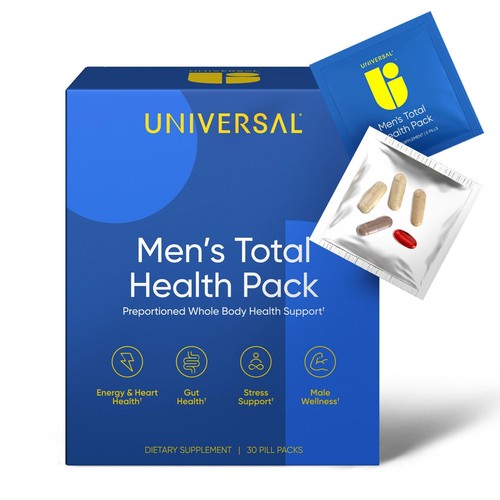 Men's Total Health Daily Vitamin Packs - 22 Essential Minerals & Vitamins for...