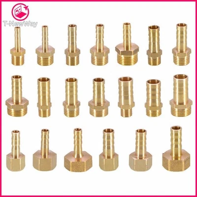 Brass Straight Barb Fitting BSP Male/Female x Hose Tail Connector Water Air Fuel