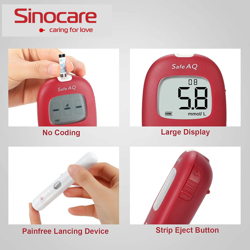 Sinocare Safe Aq Smart Blood Sugar Checking Tool Package