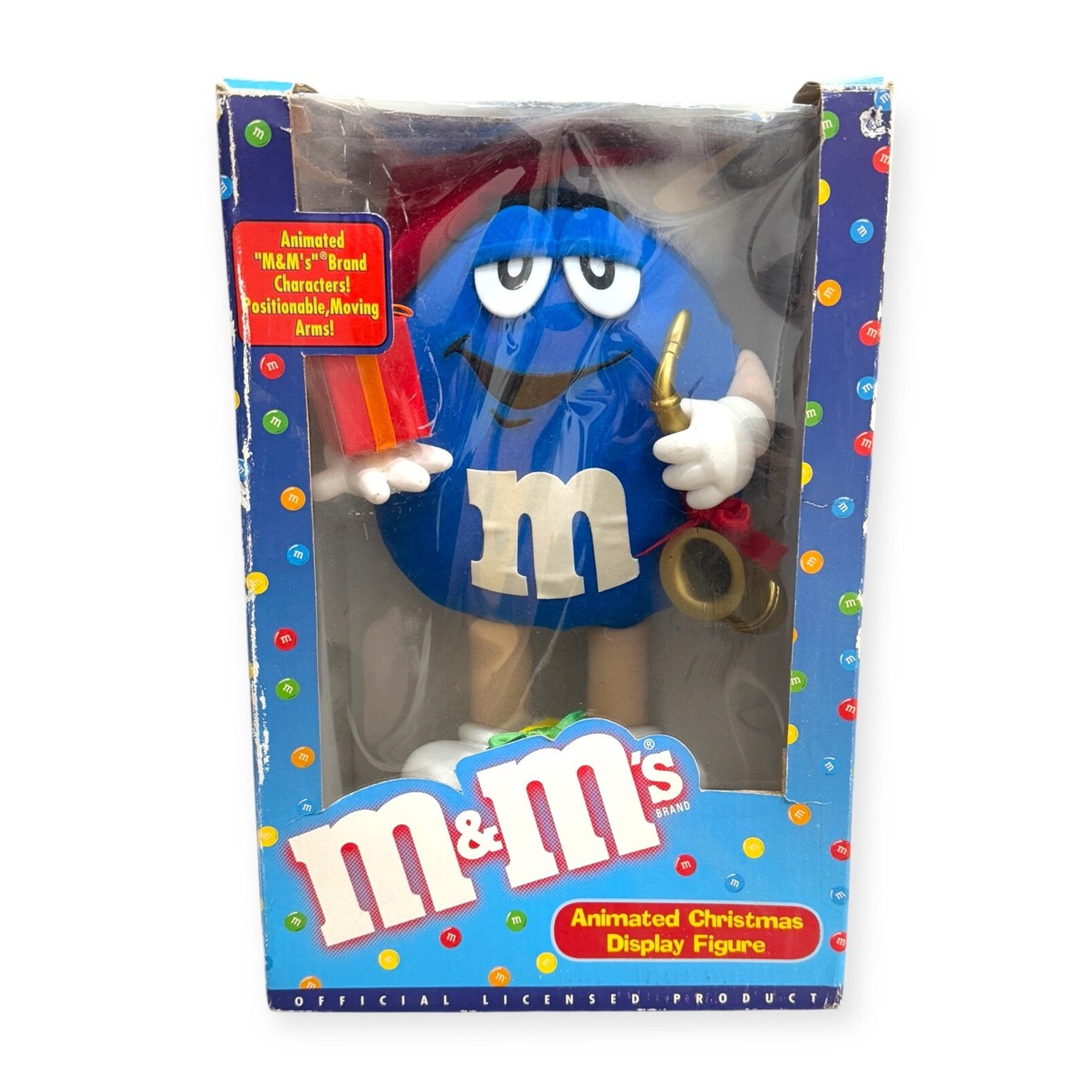 Vintage M&M Mars Christmas Display Animated Figure Blue Peanut MM
