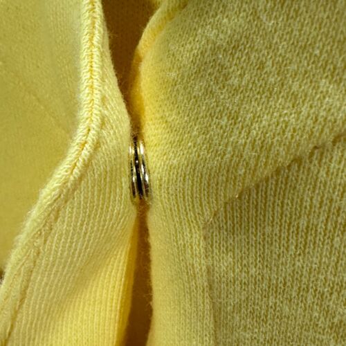 Quacker Factory Sweater Womens Large Yellow Cotton Cardigan Jeweled Snaps NEW - Picture 6 of 8