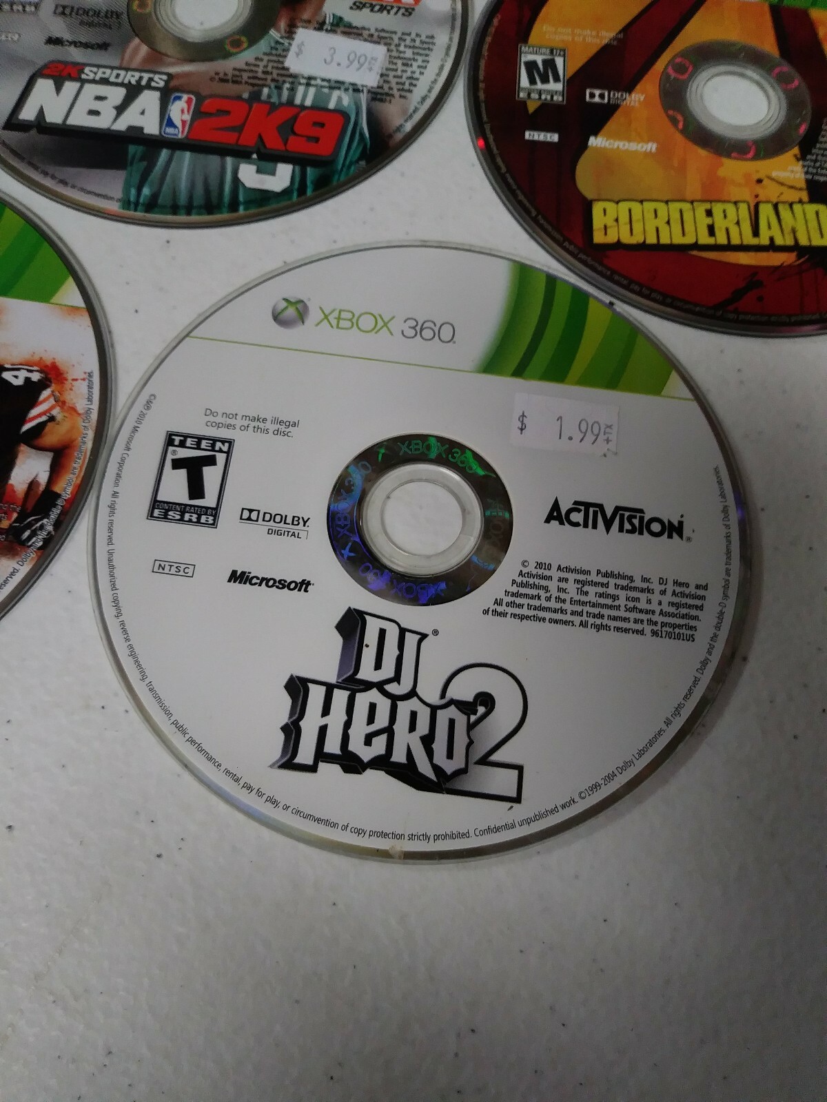Lot Of 5 Xbox 360 Disc Only Games Skyrim Boderlands 2 NBA 2k9 Madden 12 DJ Hero2 eBay