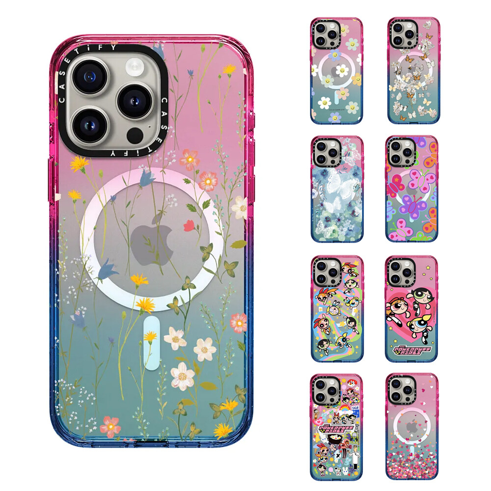 Cute Smiley Flower Magnetic Case for iPhone 12 13 14 15 16 Pro Max