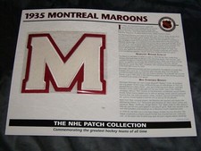 1935 MONTREAL MAROONS TEAM PATCH The NHL PATCH COLLECTION by WILLABE & WARD