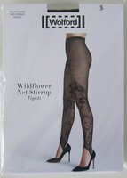 Neu & Ovp: Wolford Wildflower Net Stirrup Tights! Netzstrumpfhose! Gr. S! Black