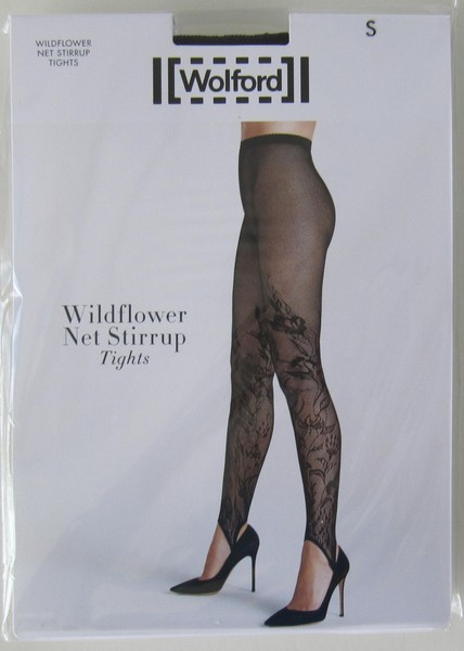 Neu & Ovp: Wolford Wildflower Net Stirrup Tights! Netzstrumpfhose! Gr. S! Black-image