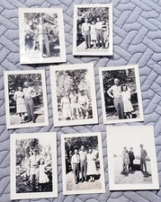Lot 8 vintage snapshot photos Handsome military man with family