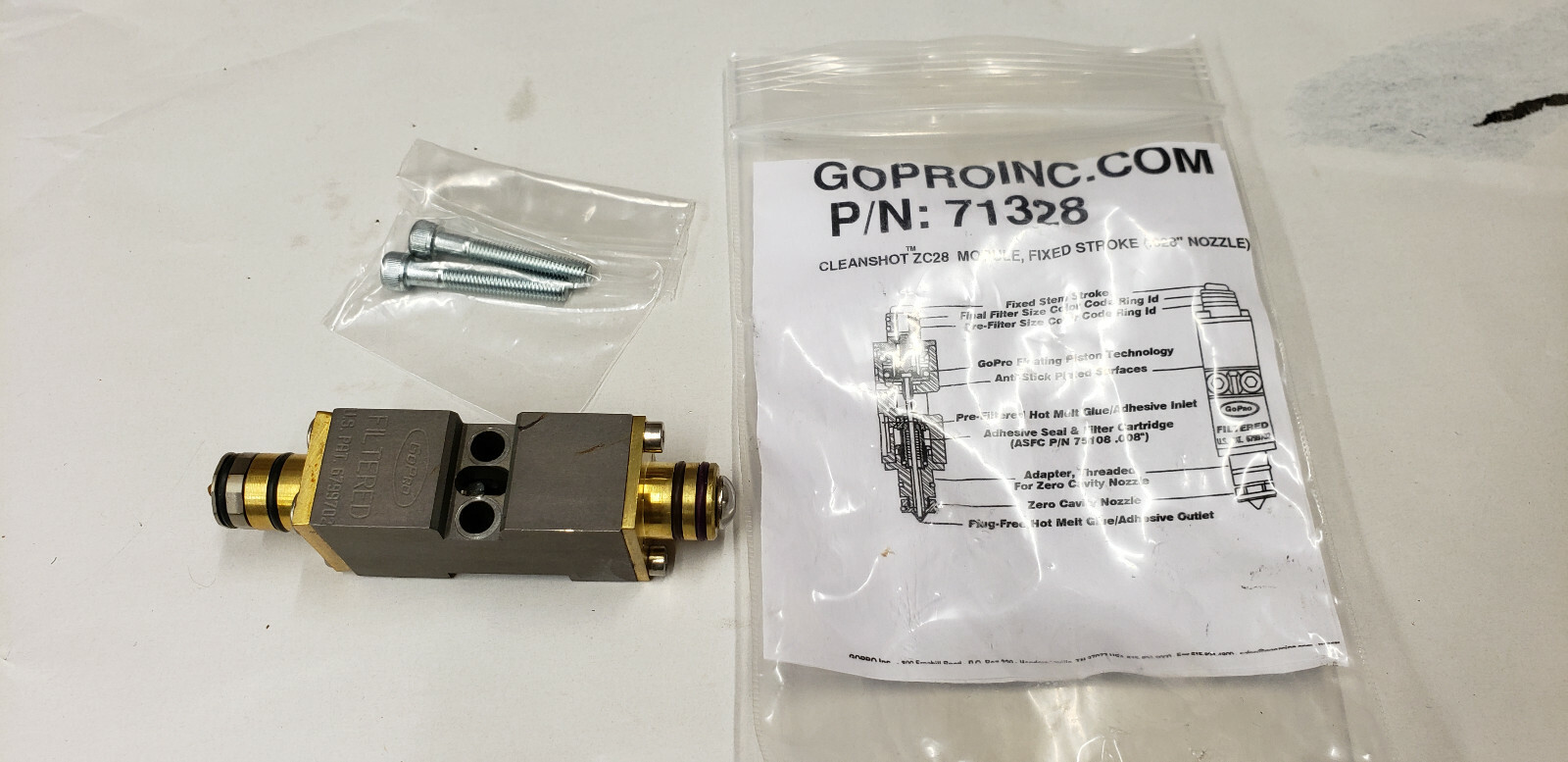 Nordson Compatable GoPro 71328 ZC28 Fixed Stroke Filtered Module .028" Nozzle