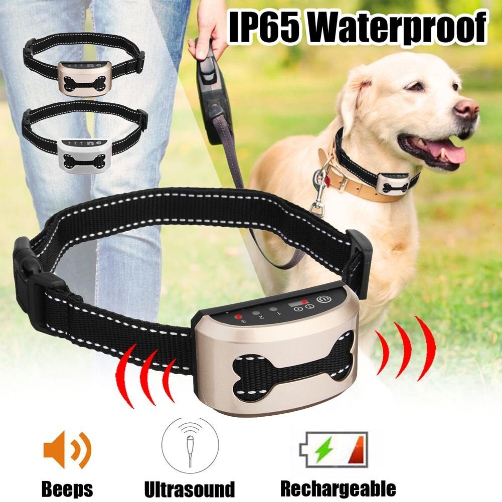 Collier anti-aboiement intelligent avec chargeur USB pour grand et petit chien