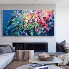 Knife Abstract Canvas Wall Art Oil Painting Hand Painted Impression Flower