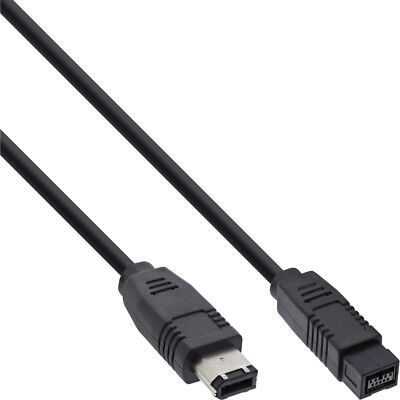 InLine  FireWire Kabel IEEE1394 6pol Stecker zu 9pol Stecker schwarz 1m