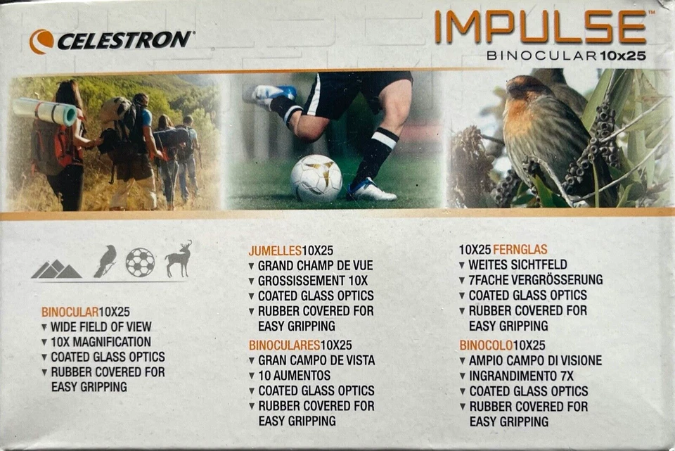 Celestron IMPULSE 10x25 Binoculars/Coated Optics/Wide Field of View/Case NIB! - Image 3 of 4