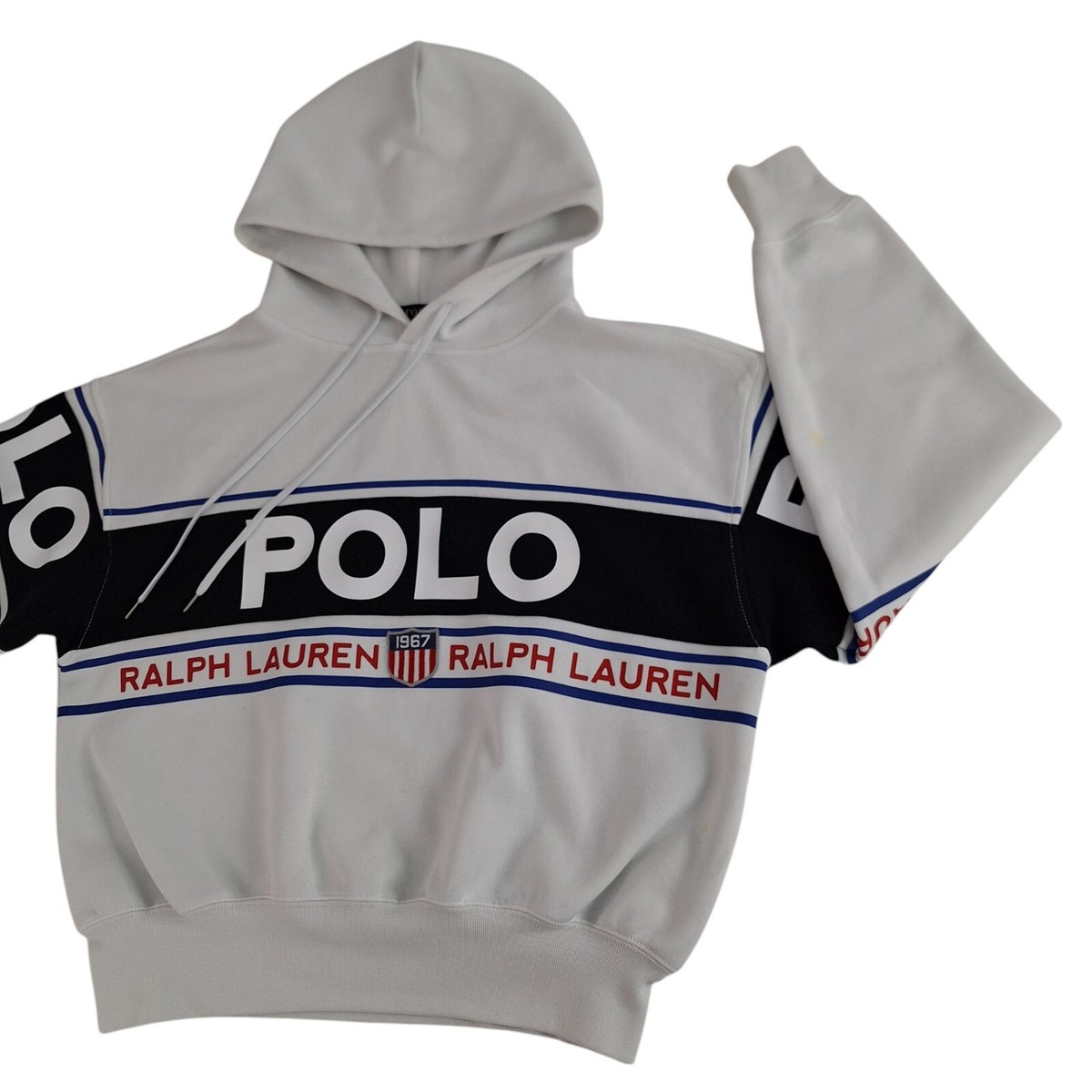 Polo Ralph Lauren 1967 Logo Around Double Knit Hoodie Womens XS 