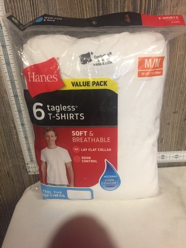 Hanes Men 6pk Crew Neck T-Shirts Size M 