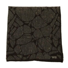 WRK Mens Brown SPECKLED GEOMETRIC Cotton Pocket Square NWT