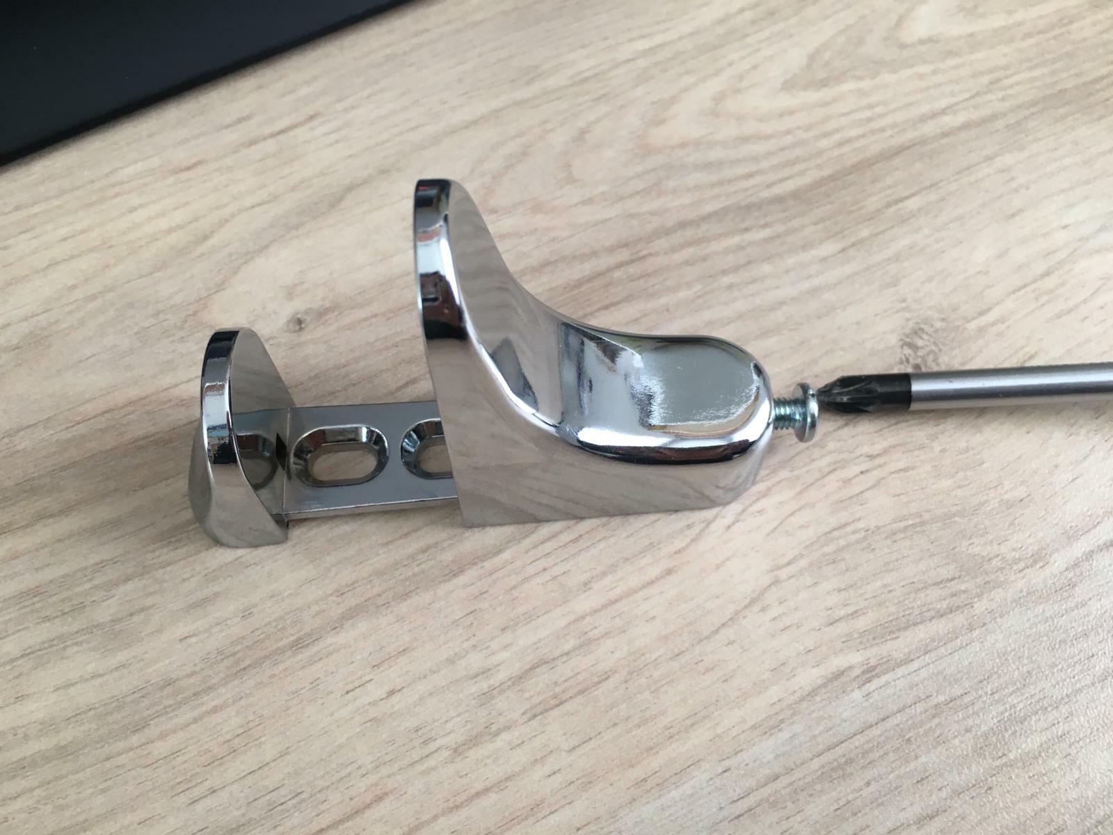 2x Pelican Support Shelf Brackets Adjustable Chrome Glass Clamps 525