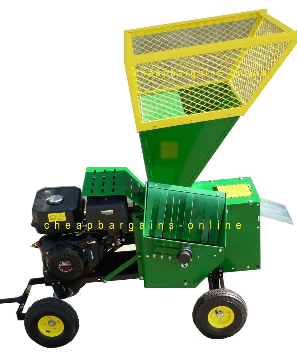 GARDEN WOOD CHIPPER MULCHER SHREDDER TOWABLE 13hp PETROL ENGINE