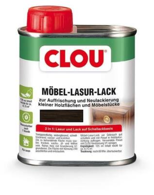 Clou Möbel-Lasur Lack Teak dunkel Lasur/Lack Auffrischung/Neulackierung 125ml