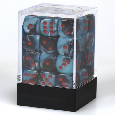 CHESSEX GEMINI 12mm SET OF 36 D6 Black Shell with Red DICE MTG POKEMON COUNTERS