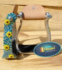 Horse Saddle Stirrups Western Lightweight Aluminum Barrel with Premium Glitter