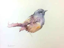 Rock Warbler,  Birds, Watercolor artwork, Handmade, Original painting on paper