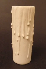 4" Flat  White PolyBeesWax Chandelier Standard Lamp Candle Cover with DRIPS 912T