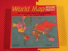 Vintage 1984 Golden 300 Extra Large Piece World Map Jigsaw Puzzle New Sealed