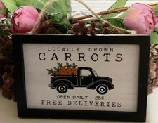 Spring Easter Farmhouse Sign Carrots Wood Wall Hanger Decor