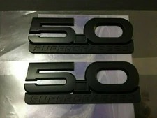 2015-2022 NEW 5.0 Supercharged Matte Black  Emblems Badge - 2pieces