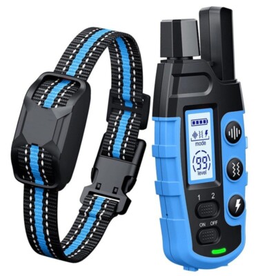 GROOVYPETS 1100 Yard Remote Two Dog Training Collar System  Remote Dog Training Collar 1100 Yard Range with Shock for Model System for one display picture 1