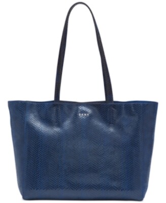 DKNY Blue Sally Leather East-West Tote Bag X3102