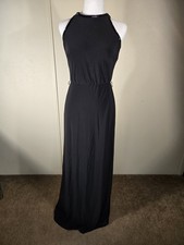 LAUREN RALPH LAUREN Women's Black Beaded-trim Blouson Evening Gown Dress