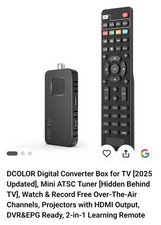 DCOLOR Digital Converter Box 2025 ATSC Tuner HDMI DVR EPG 2-in-1 Remote