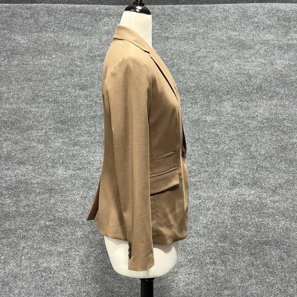 Blazer Banana Republic Mujer 6 Tostado Un Botón Muesca Solapa Forrado Traje Chaqueta Foto 3 de 4