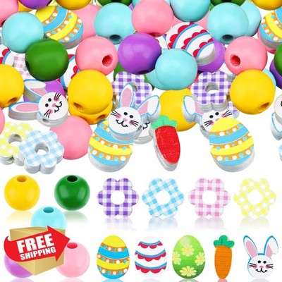 Waydress Easter Wood Beads Cute Style
