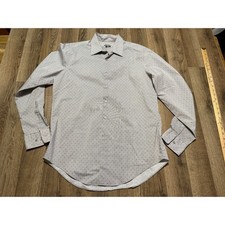 Calvin Klein Dress Shirt Mens 15.5 32/33 Gray Adult Slim Fit Non-Iron Excellent
