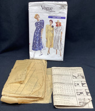 Abito vintage modello da cucire, Vogue 7408 taglio 12-16 spedizione gratuita