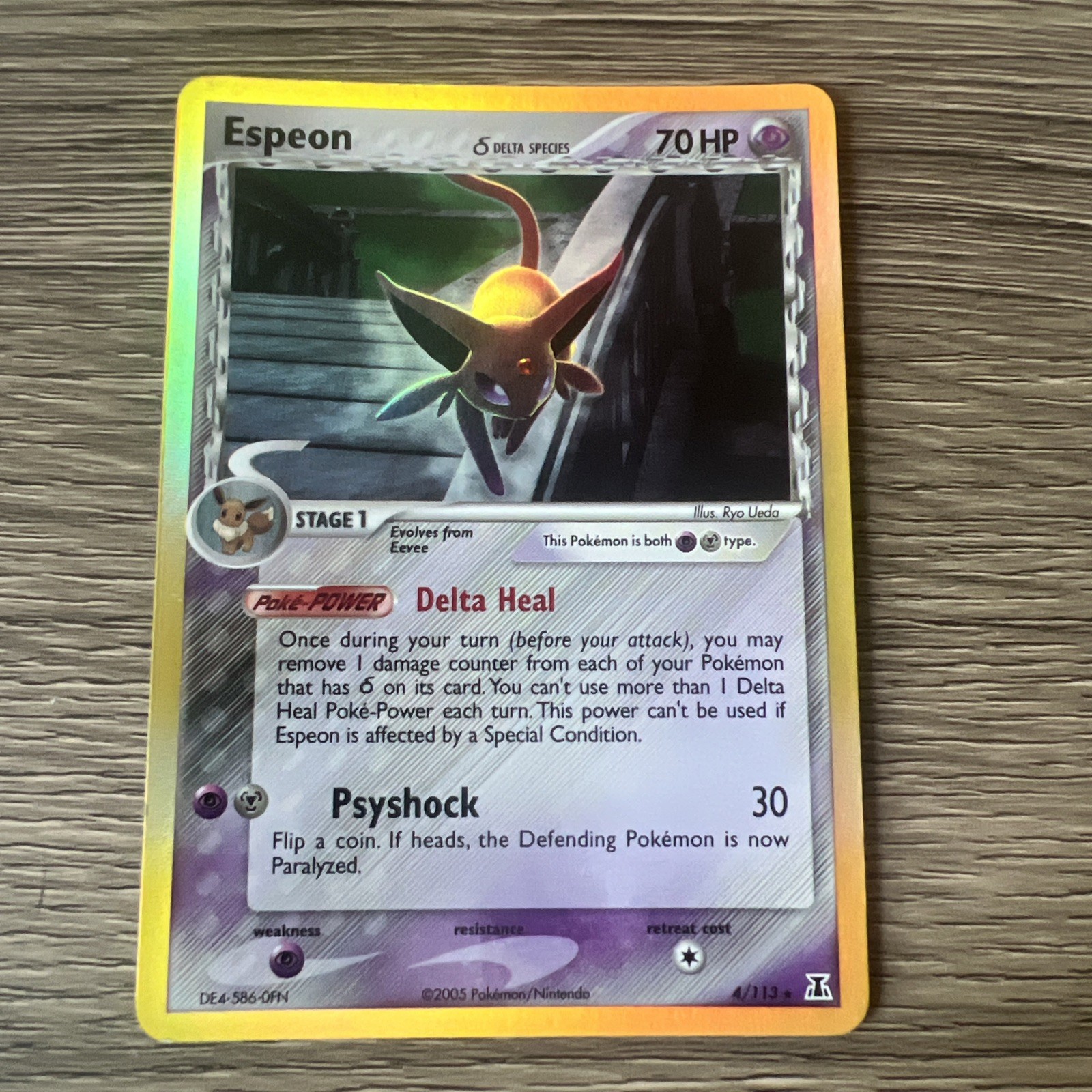 Pokemon TCG Espeon Delta Species 4/113 Holo Rare 70 HP English 2005