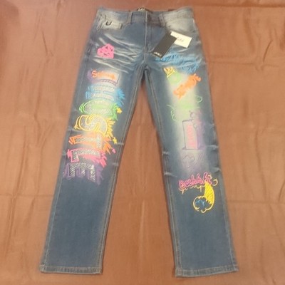 NEW Switch Remarkable Unisex Skinny Jeans Size 14 Blue Stretch Denim SF1619K