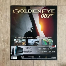 GOLDENEYE 007 Video Game Store Display Sign 2010 NINTENDO WII Promo 24x28