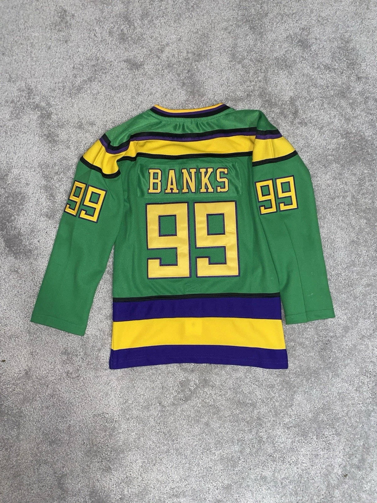 Mighty Ducks Movie Adam Banks #99 Green Hockey Jersey